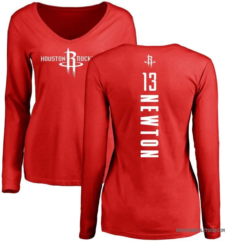 Tristen Newton Women's Red Houston Rockets Backer Long Sleeve T-Shirt