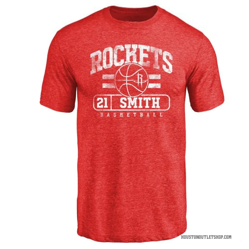 Tyler Smith Men's Red Houston Rockets Baseline T-Shirt