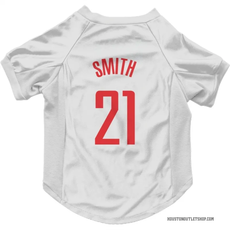 Tyler Smith  White Houston Rockets  Cat & Dog Pet Jersey